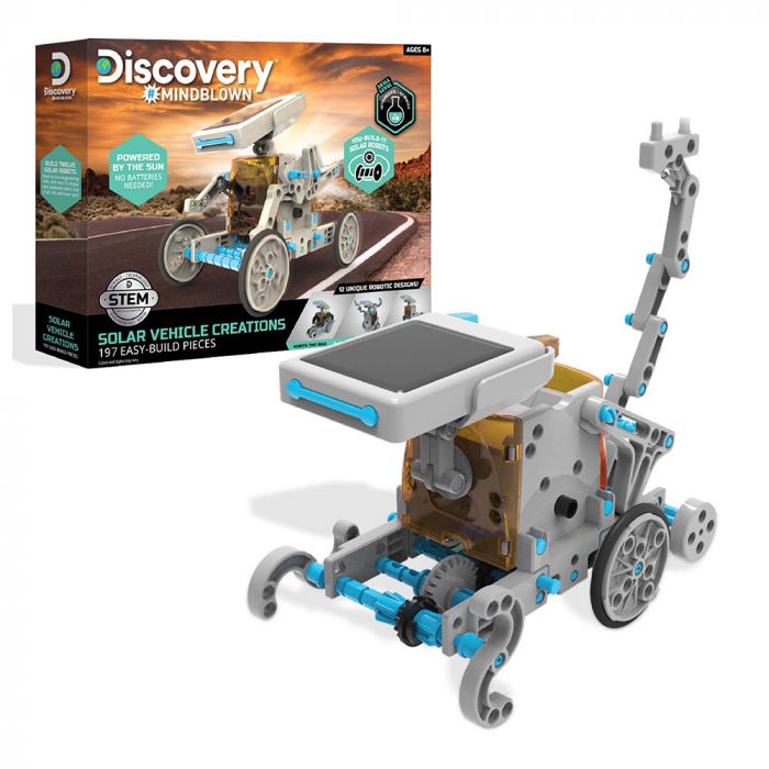 Discovery Mindblown Solar Vehicle Creations 197 Easy-Build-Pieces, with 12 Unique Robotic Designs
