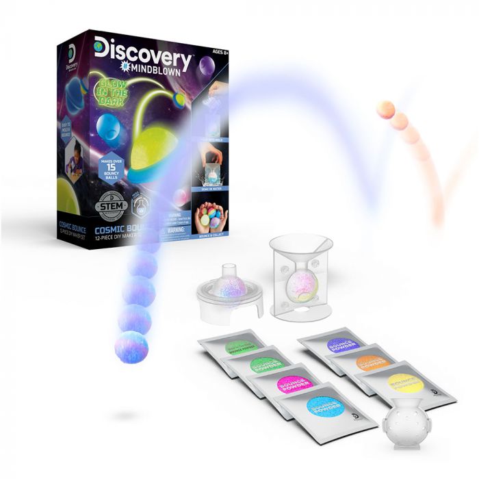 Discovery Mindblown DIY Cosmic Bounce Glow in the Dark 12 pieces Set