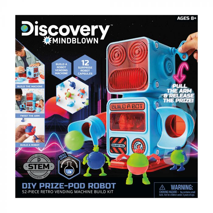 Discovery Mindblown STEM Toys DIY Prize-Pod 52-Piece Retro Vending Machine Build Kit