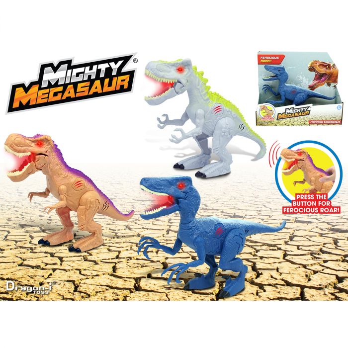 Mighty Megasaur New Light and Sound Dinosaurs -  3 Assorted