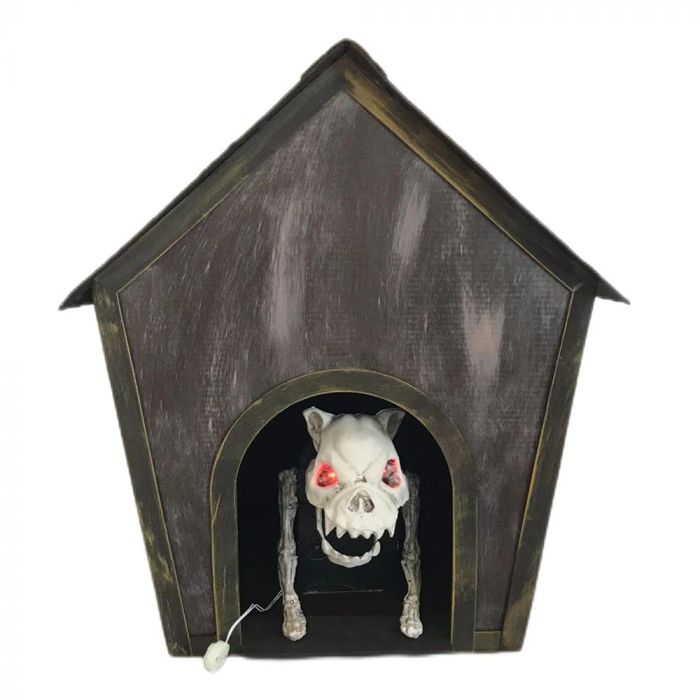 Mad Toys Spooky Barking Skeleton Dog Inside Doghouse Halloween Decoration