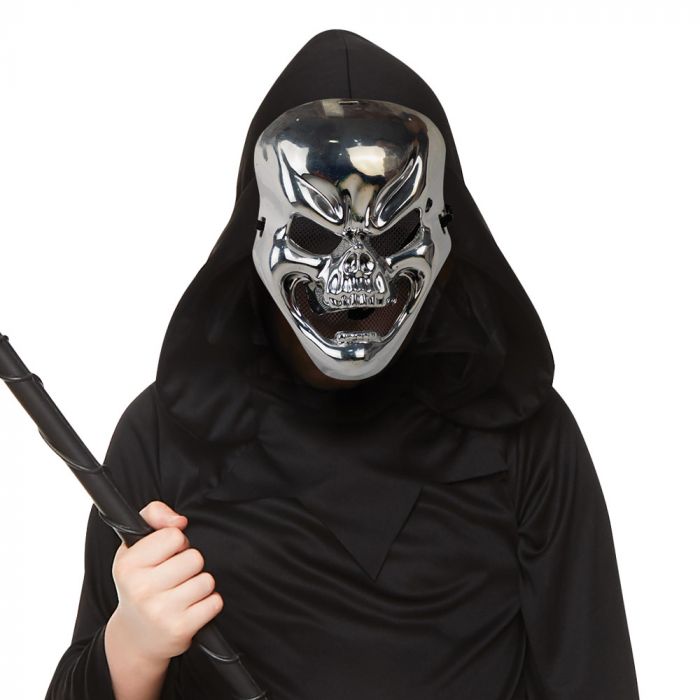 Mad Toys Spooky Metallic Skull Mask Halloween Costume Accessories for Kids and Adult