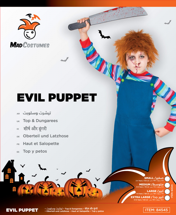 Mad Toys Evil Puppet Boy Kids Halloween Costume