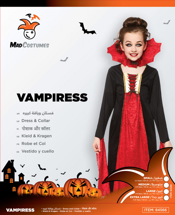 Mad Costumes Vampiress Kids Halloween Costume