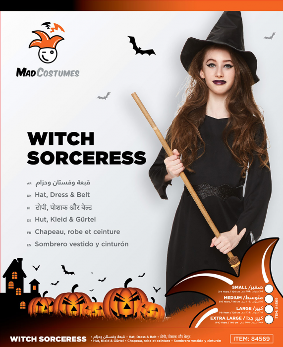 Mad Costumes Witch Sorceress Kids Halloween Costume