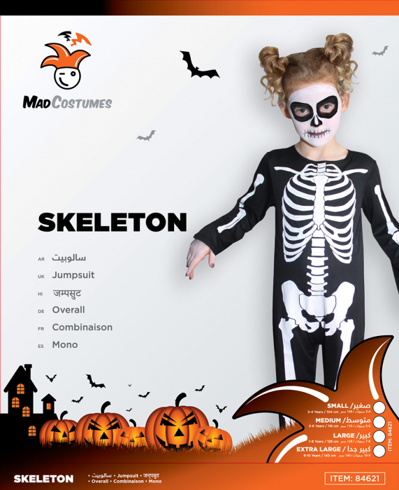 Mad Toys Skeleton Kids Halloween Costume