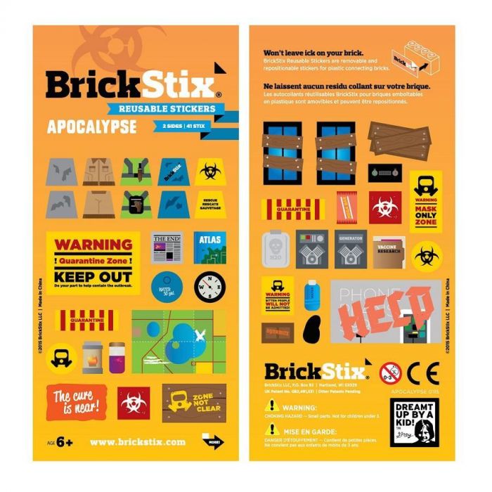 BrickStix Apocalypse Theme Reusable Stickers