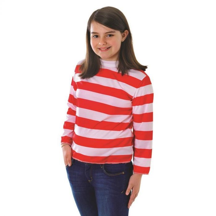 Rubies Costumes Where's Wally Candy Cane Striped Children's Top